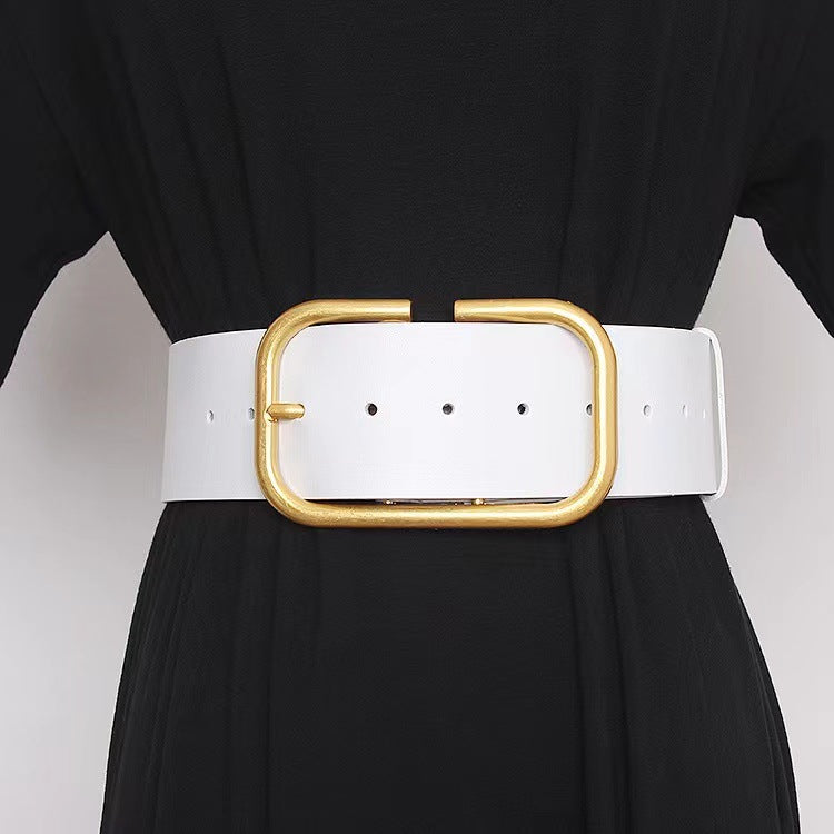 Women's Wide Cowhide Leather Belt