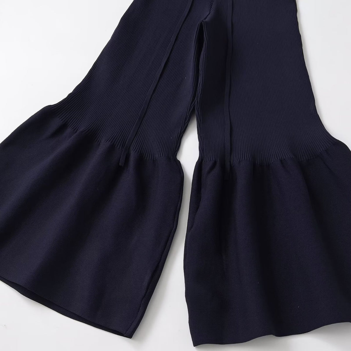 Style New Women's Fashionable Trendy Knit Bloom Blue Pants