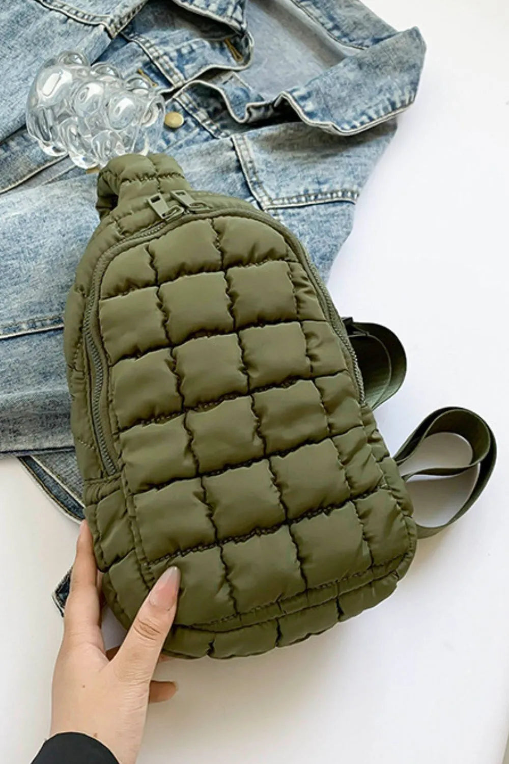 Padded Nylon Shoulder Bag
