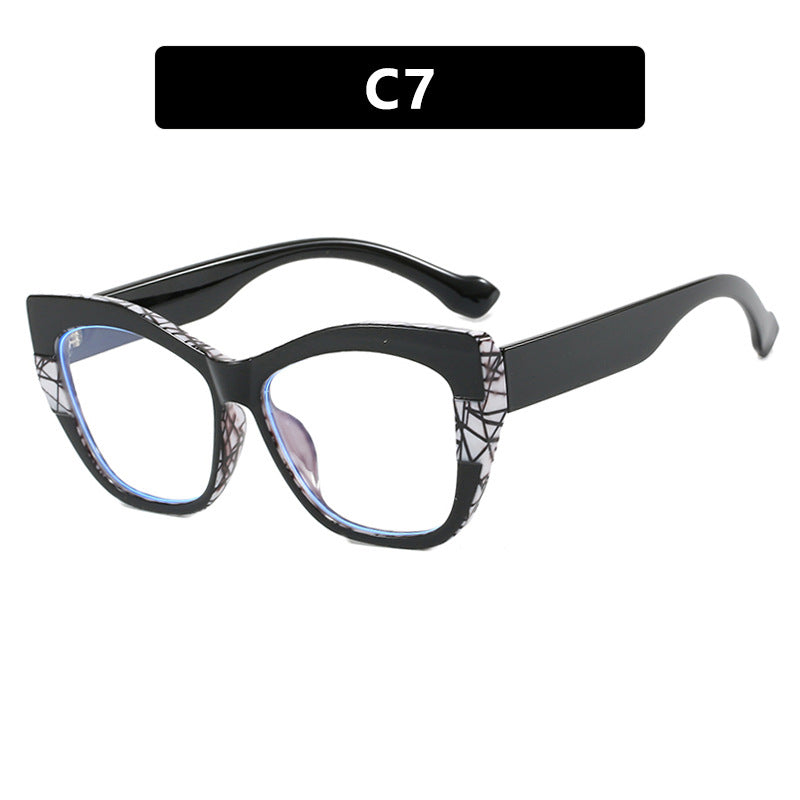 Retro Bicolor Cat-Eye Anti-Blue Light Frames