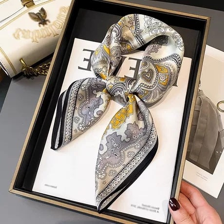 Ethnic Print Silk Scarf