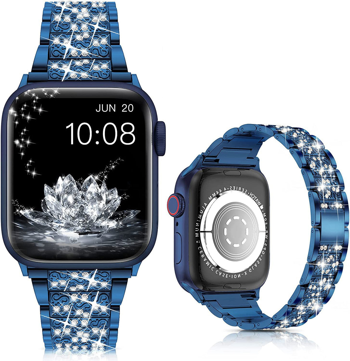 Metallic Diamond Strap for Apple Watch — Zinc Alloy 3-Link