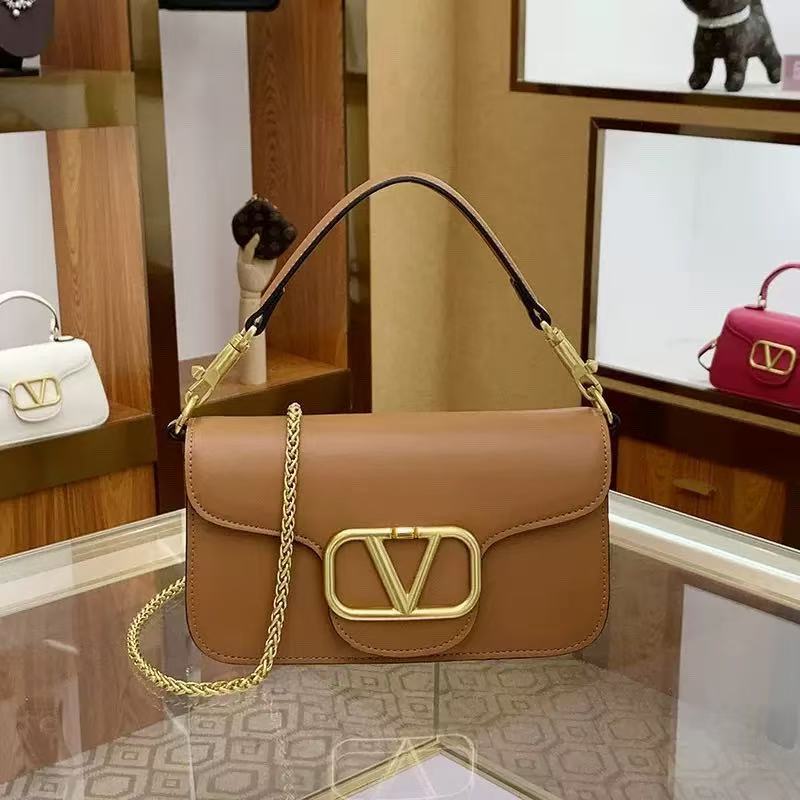 Retro Square Handbag with Chain and Lock Clasp