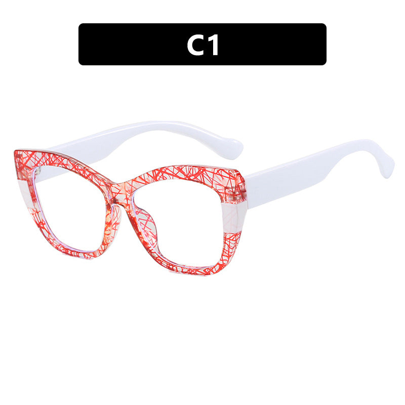 Retro Bicolor Cat-Eye Anti-Blue Light Frames