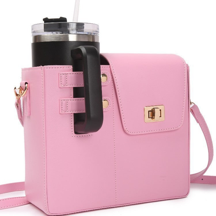 Bolso Cruzado Porta Botella Térmico para Mujer — Rosa