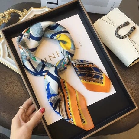 Ethnic Print Silk Scarf