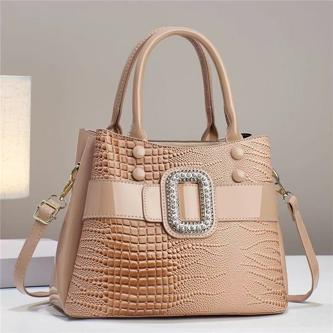 Cartera Bucket Estampado Lagarto con Bandolera