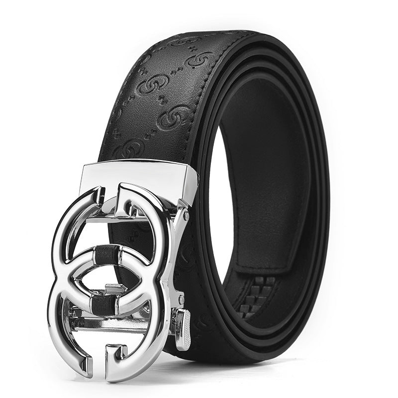 Men's Genuine Leather Belt with Automatic Buckle — Business Casual