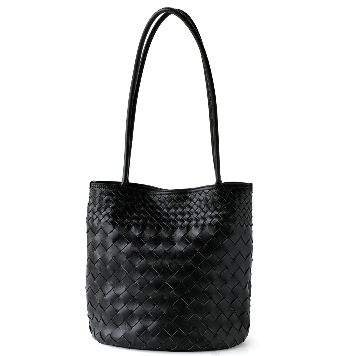 Bolso Bucket Tejido de Piel de Cordero