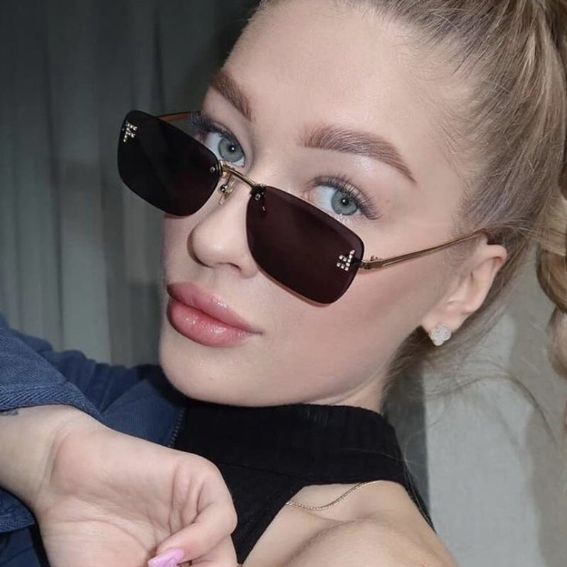 Rimless Diamond Sunglasses