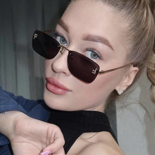 Rimless Diamond Sunglasses