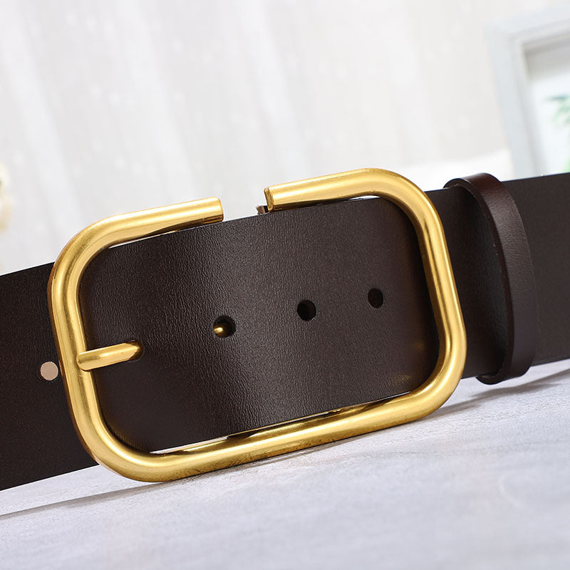 Women's Wide Cowhide Leather Belt