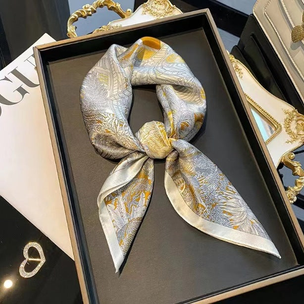 Ethnic Print Silk Scarf