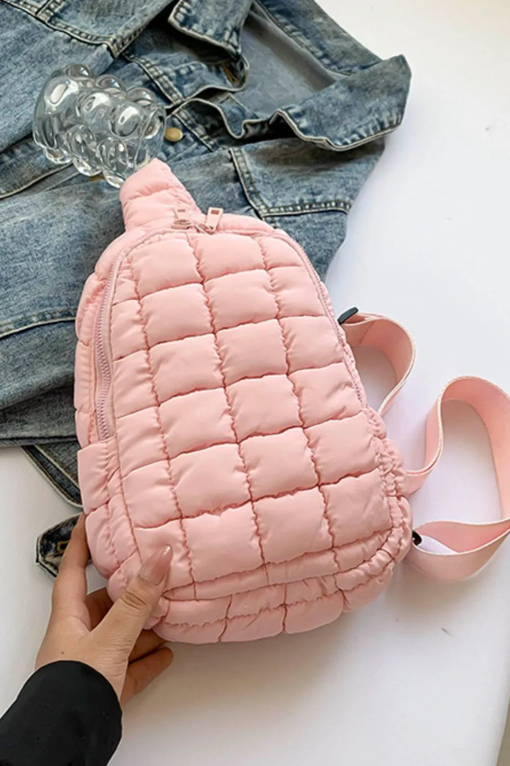 Padded Nylon Shoulder Bag