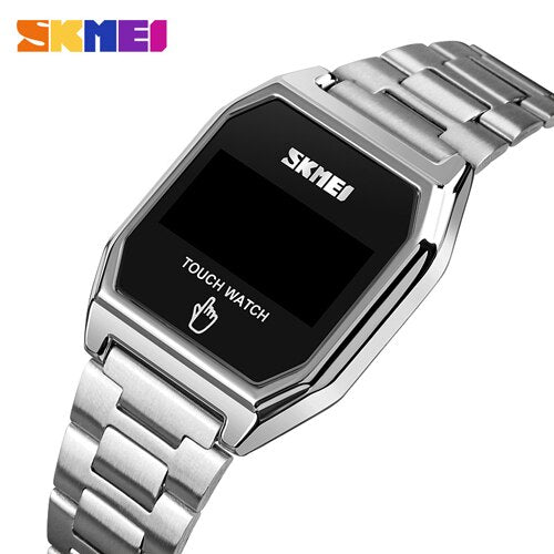 SKMEI 1679 Men's LED Touch Watch — Stainless Steel Waterproof 3ATM