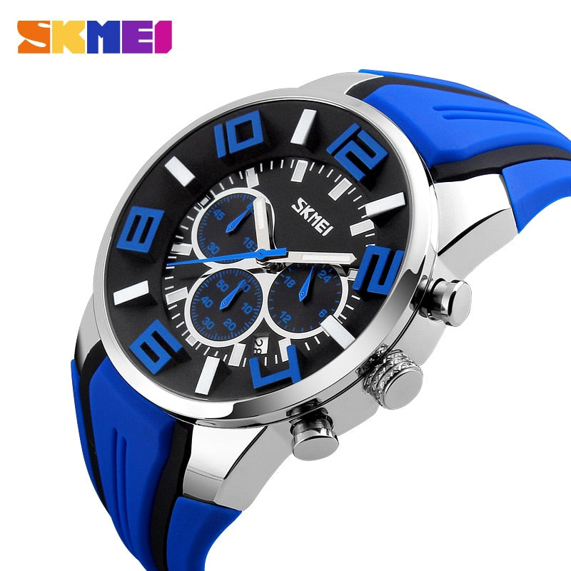 SKMEI 9128 Men's Watch — Waterproof Sport Quartz Chronograph