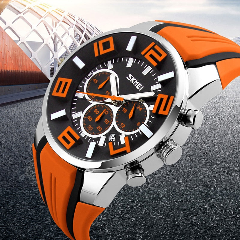 SKMEI 9128 Men's Watch — Waterproof Sport Quartz Chronograph