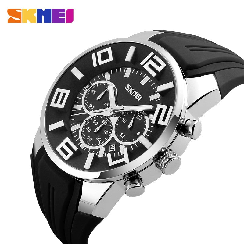 SKMEI 9128 Men's Watch — Waterproof Sport Quartz Chronograph