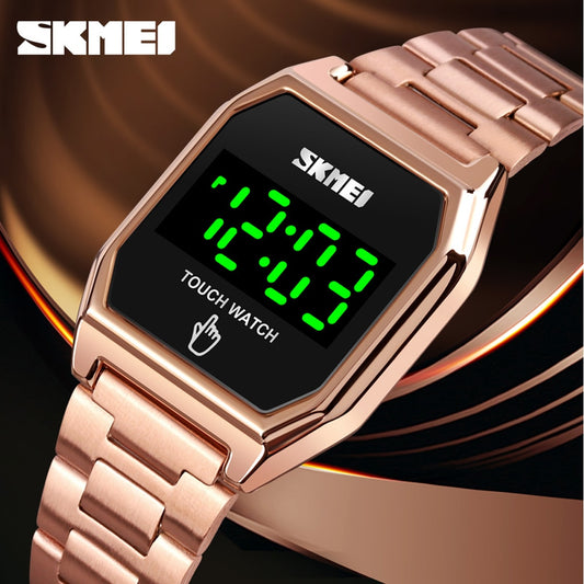 SKMEI 1679 Men's LED Touch Watch — Stainless Steel Waterproof 3ATM