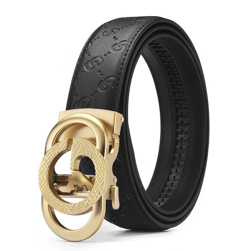 Men's Genuine Leather Belt with Automatic Buckle — Business Casual