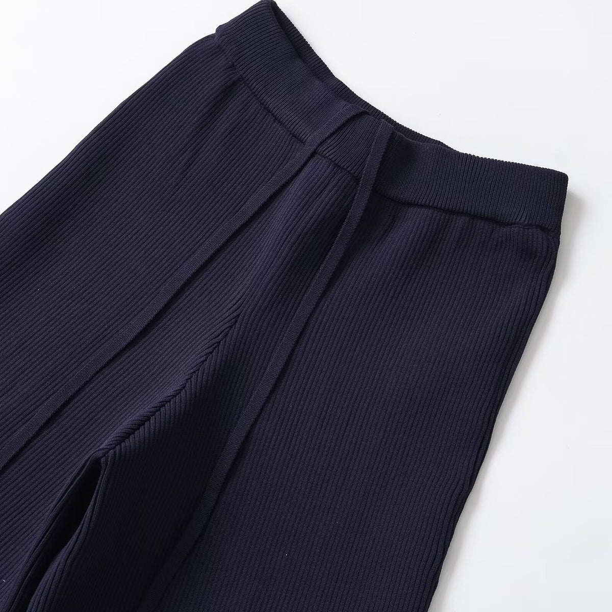 Style New Women's Fashionable Trendy Knit Bloom Blue Pants