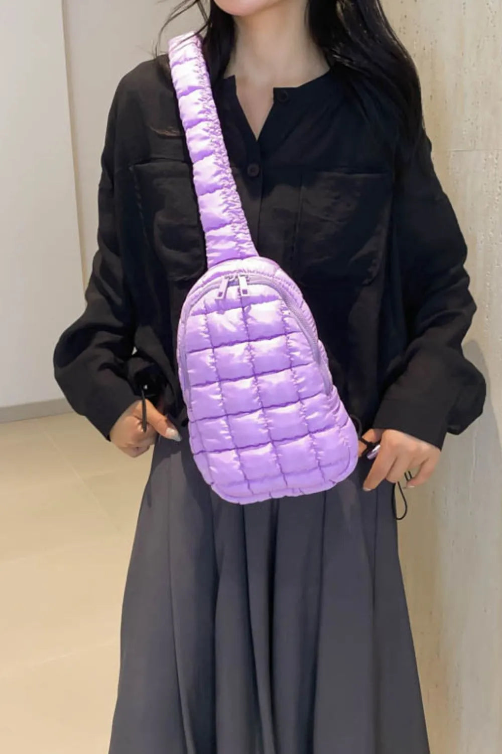 Padded Nylon Shoulder Bag