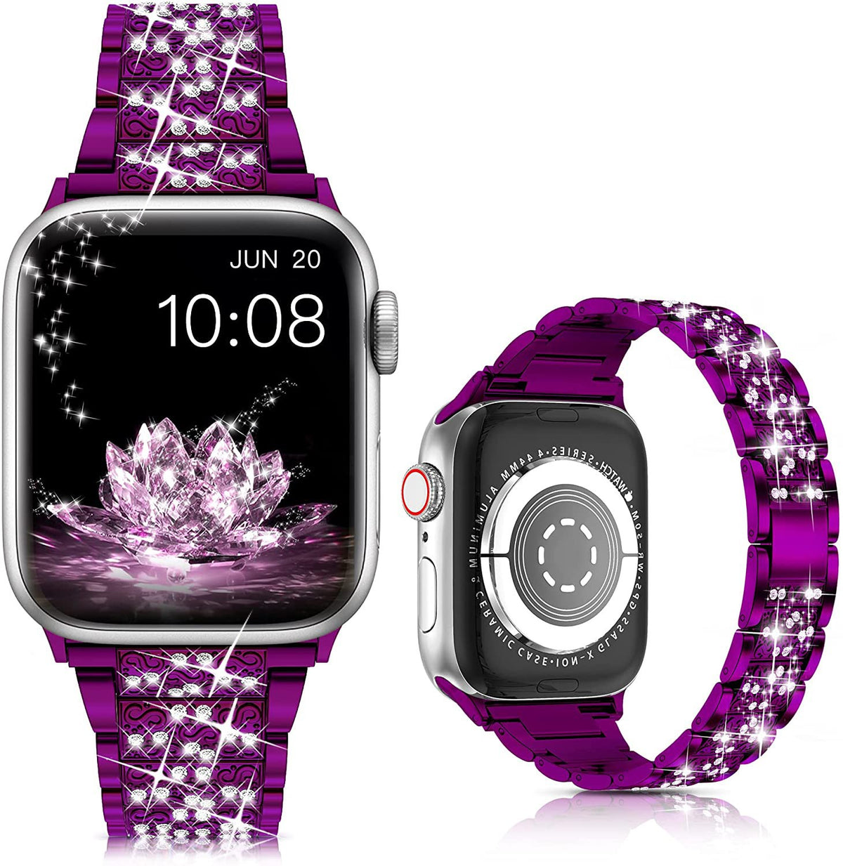 Metallic Diamond Strap for Apple Watch — Zinc Alloy 3-Link