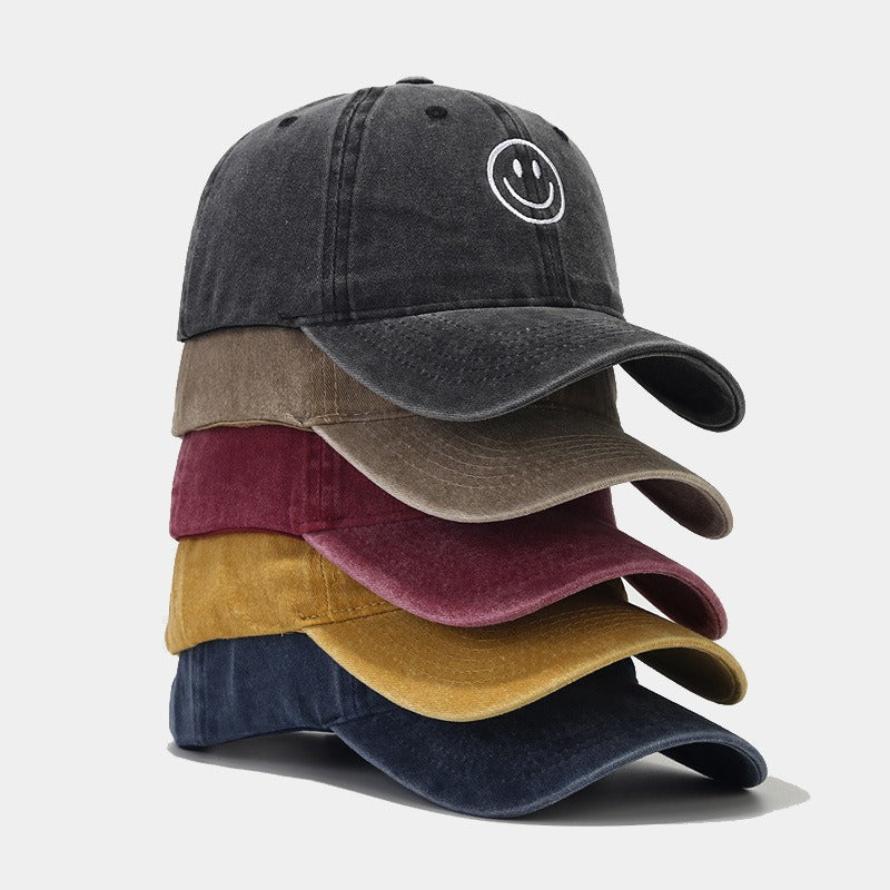Gorra Baseball con Carita Sonriente — Techo Suave Unisex Protección Solar