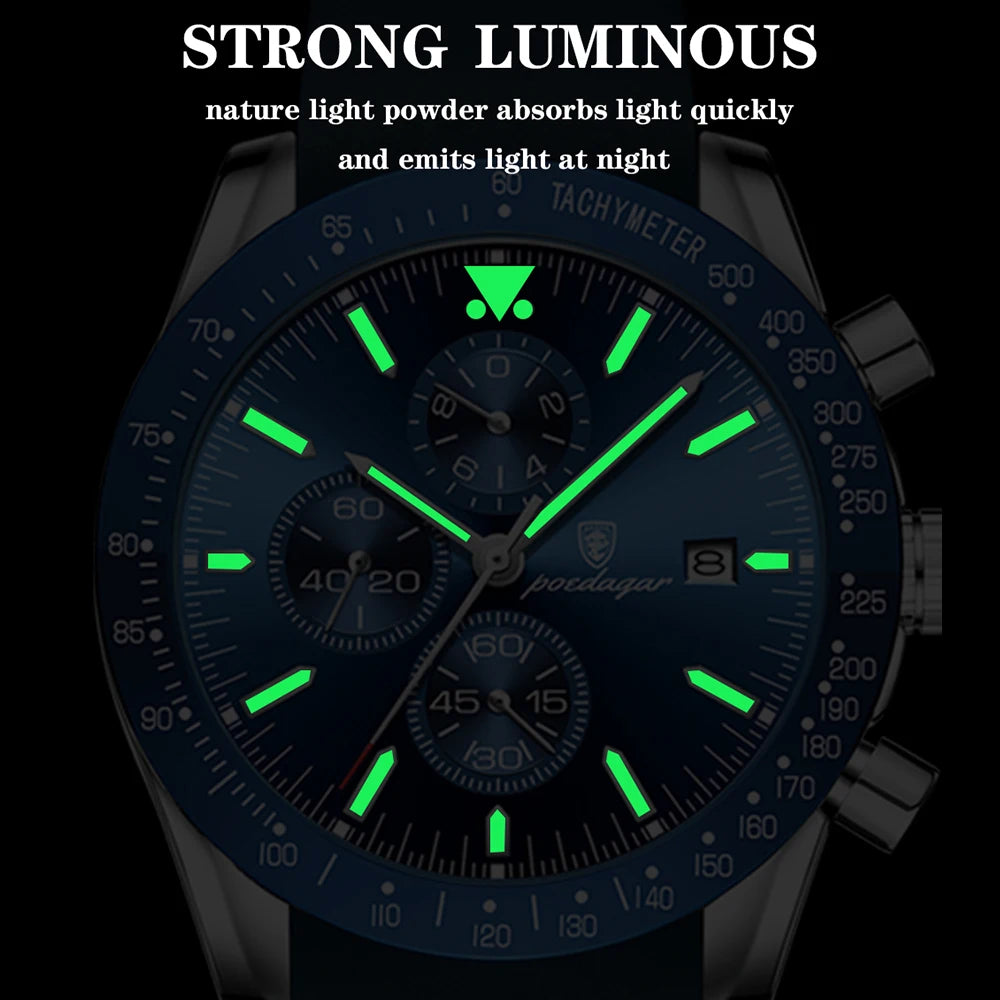 Men's Quartz Watch — Multifunctional with Luminous Nightlight Waterproof
