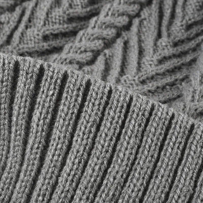 Gorro Tejido Cable Knit con Pompón — Invierno Unisex