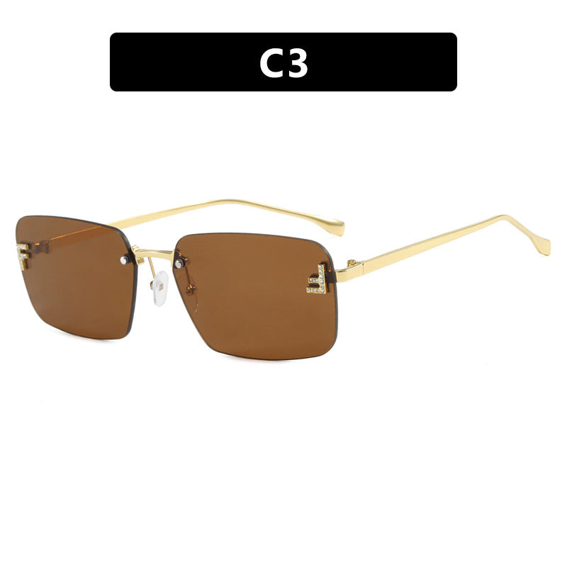 Rimless Diamond Sunglasses