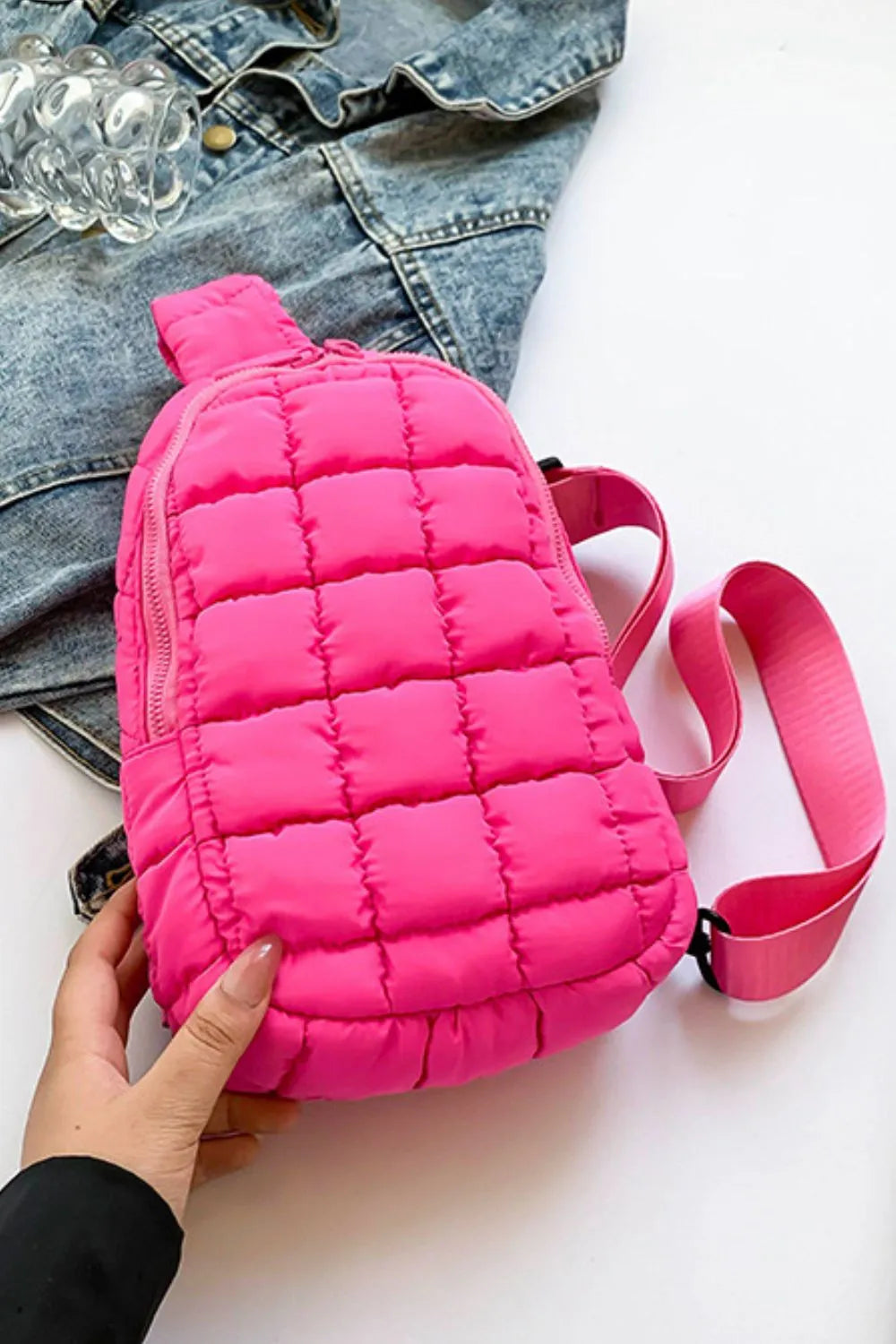 Padded Nylon Shoulder Bag