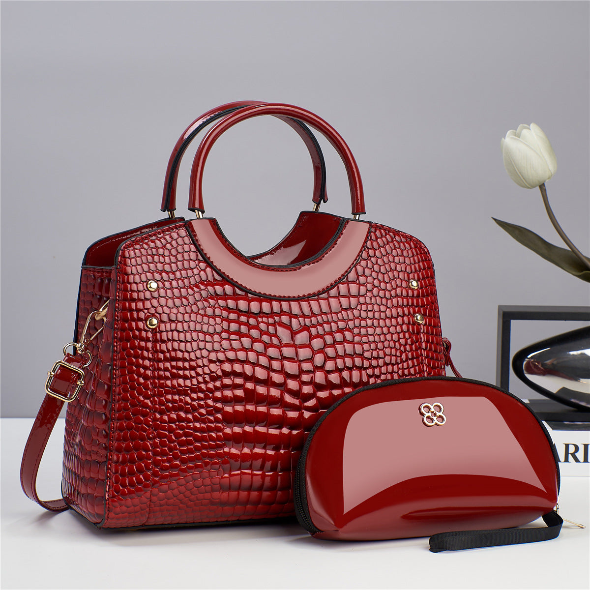 Snake Print Mother and Daughter Set — Bucket Bag