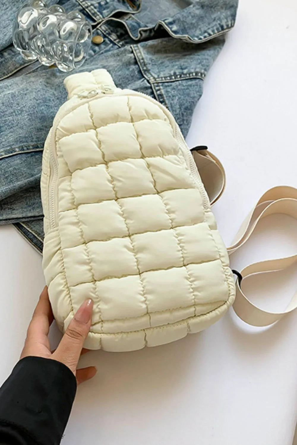 Padded Nylon Shoulder Bag