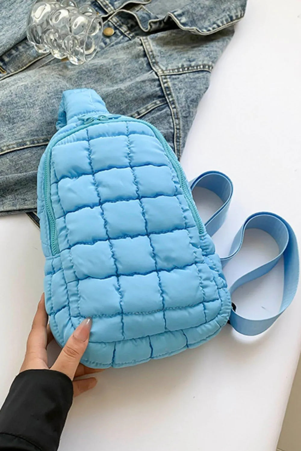 Padded Nylon Shoulder Bag
