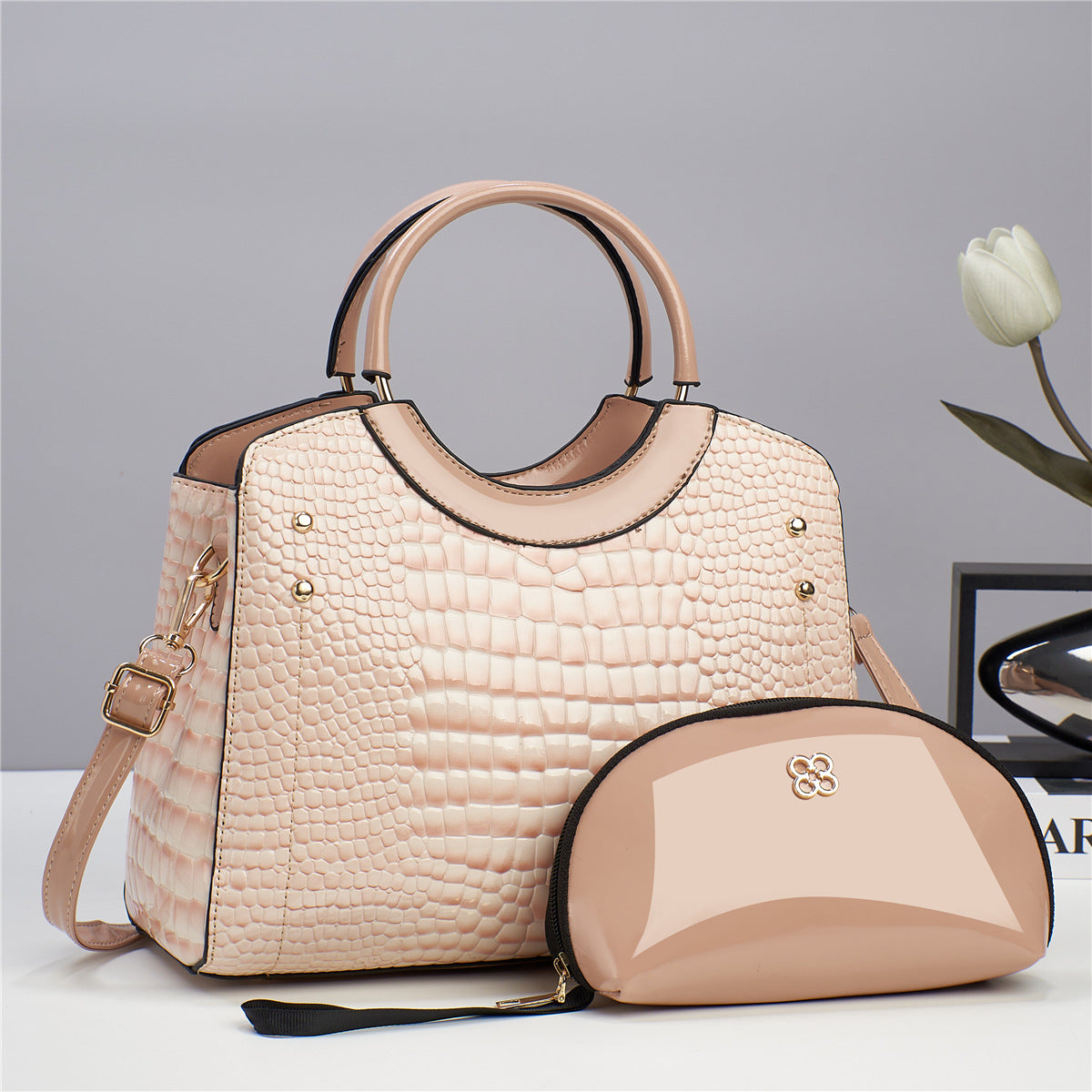 Snake Print Mother and Daughter Set — Bucket Bag