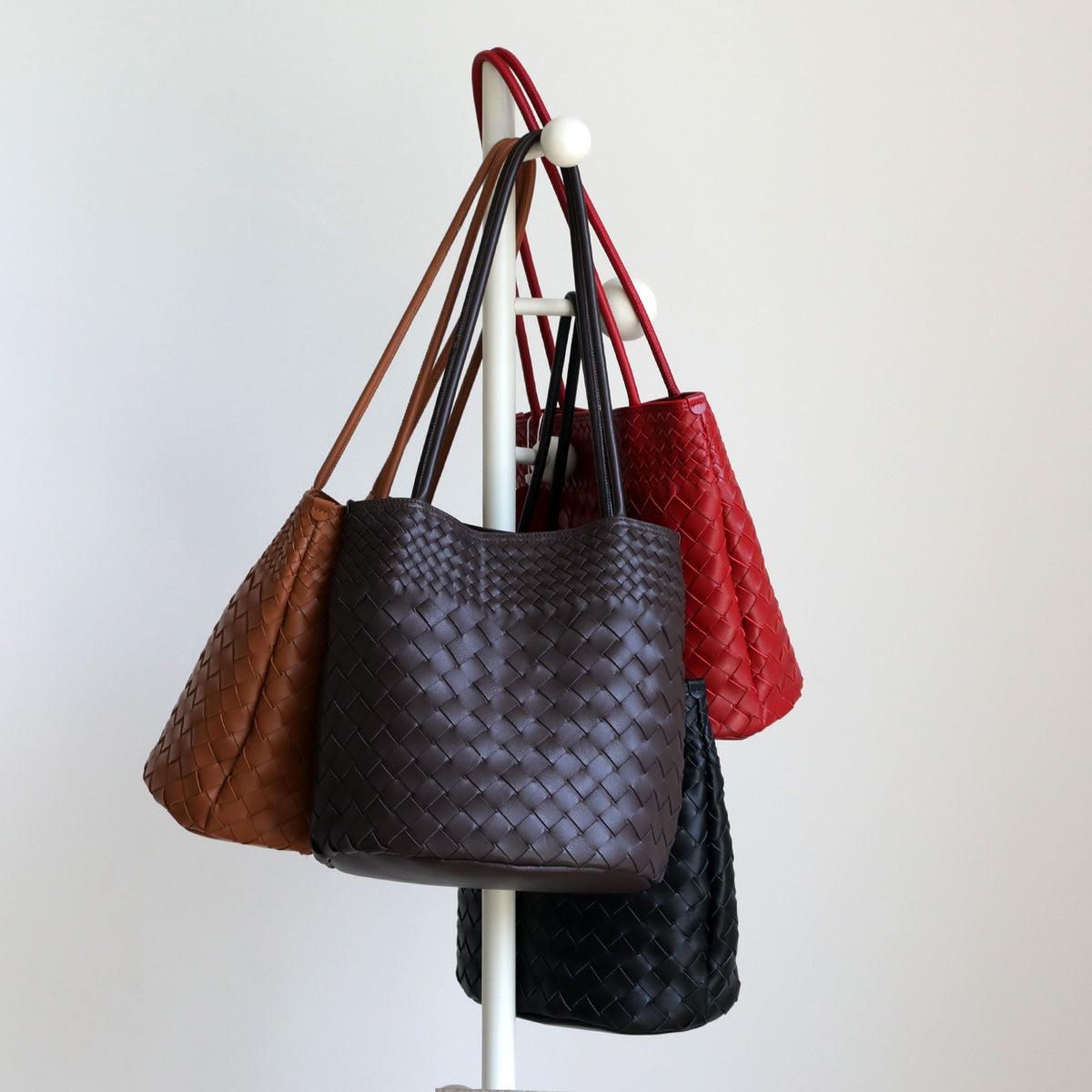 Bolso Bucket Tejido de Piel de Cordero