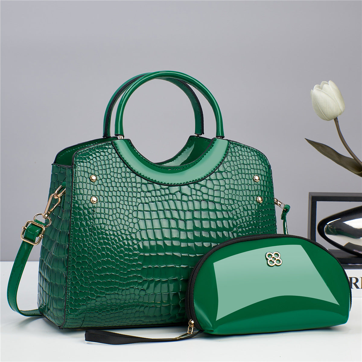 Snake Print Mother and Daughter Set — Bucket Bag