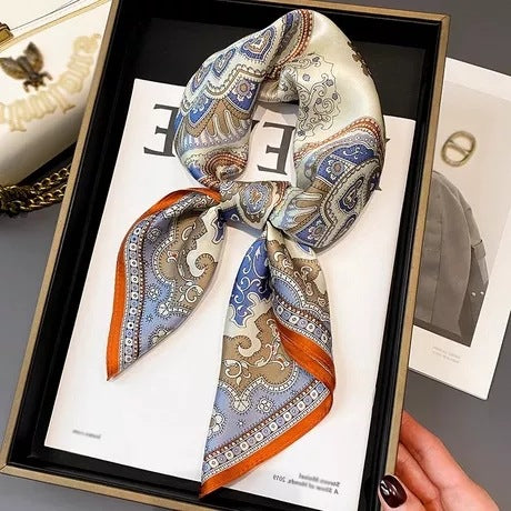 Ethnic Print Silk Scarf