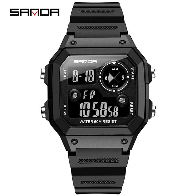 SANDA 418 Men's LED Digital Watch — Sport Military Chronograph