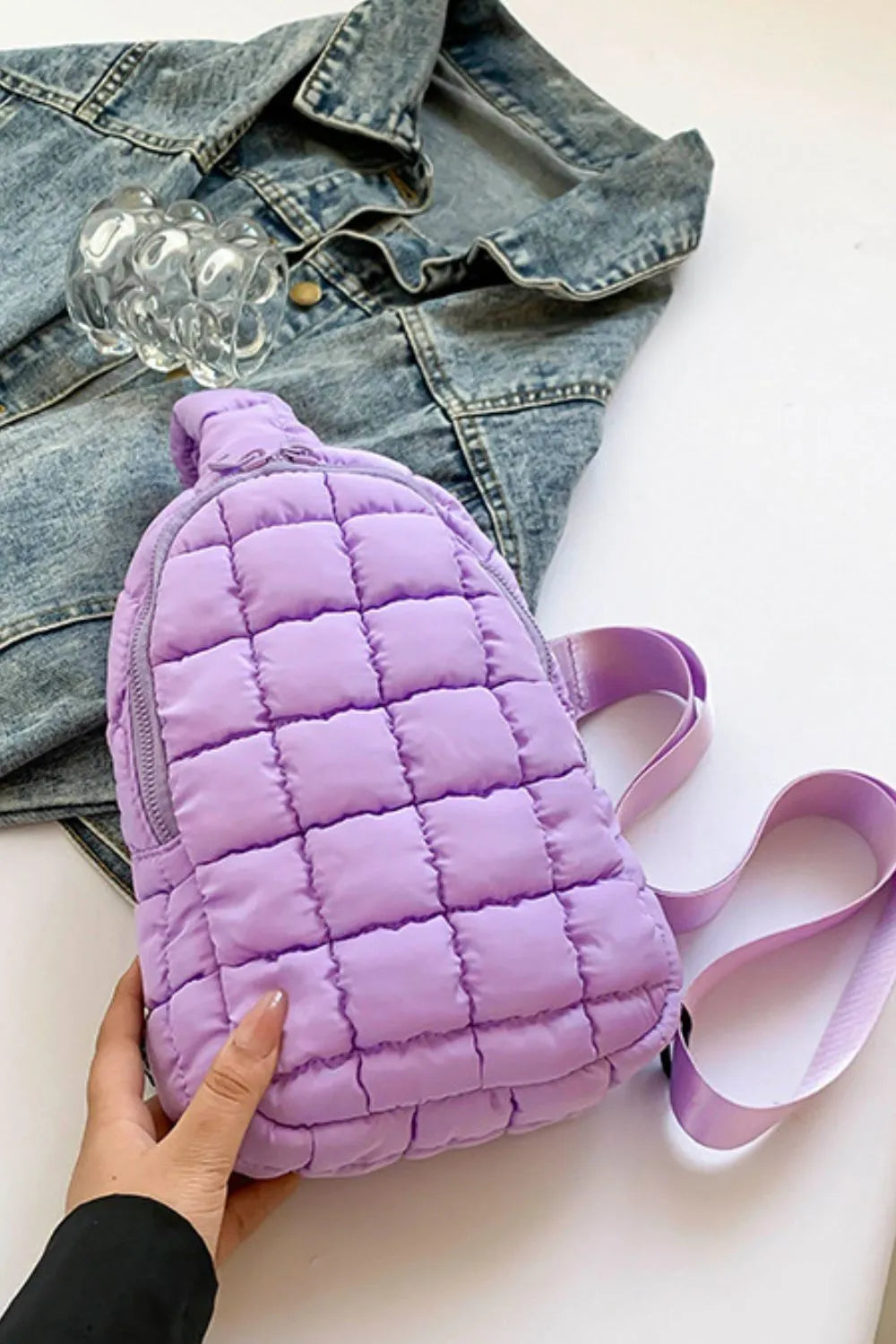 Padded Nylon Shoulder Bag