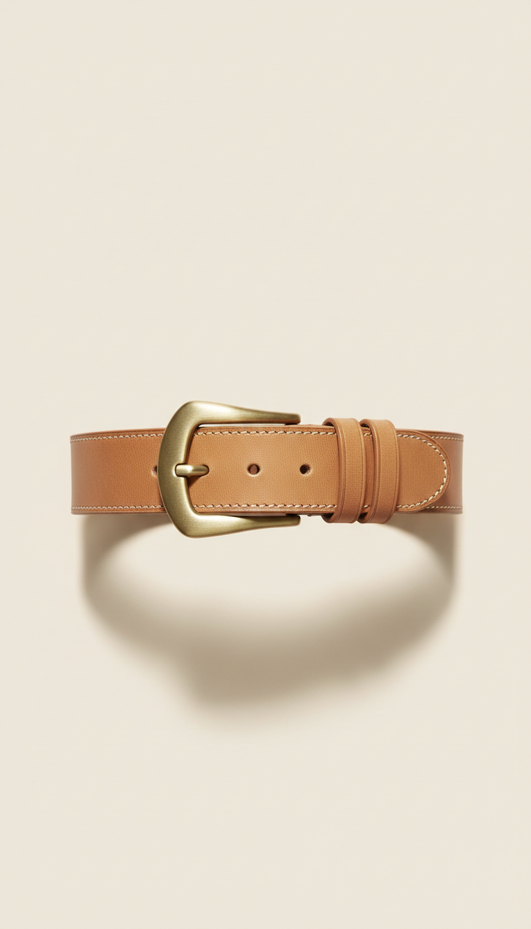 Minimalist Leather Belt with Matte Buckle