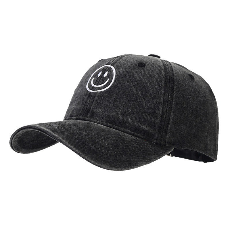 Gorra Baseball con Carita Sonriente — Techo Suave Unisex Protección Solar