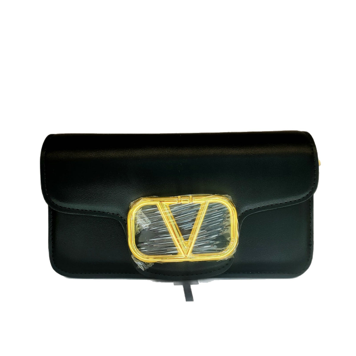 Retro Square Handbag with Chain and Lock Clasp
