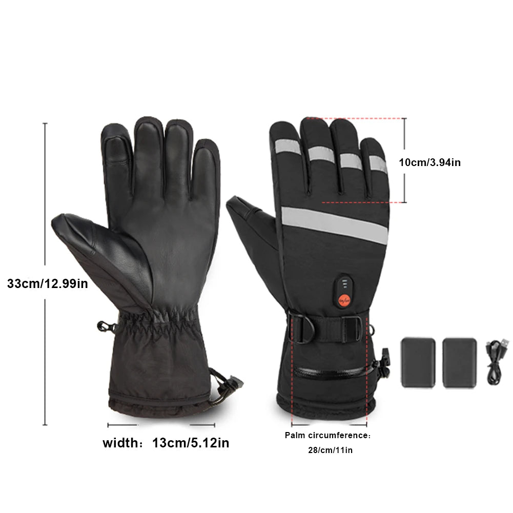 5-Finger Heated Gloves — USB Touchscreen for Skiing and Winter Sports