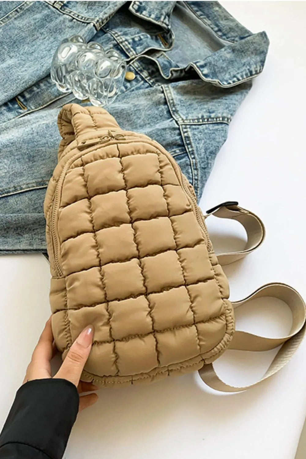 Padded Nylon Shoulder Bag