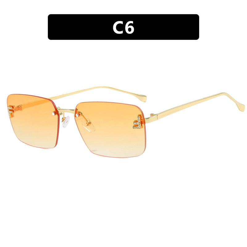 Rimless Diamond Sunglasses