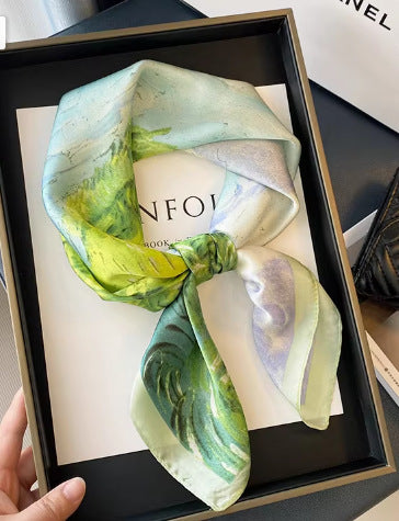 Ethnic Print Silk Scarf