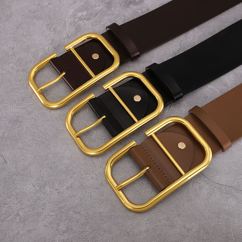 Women's Wide Cowhide Leather Belt