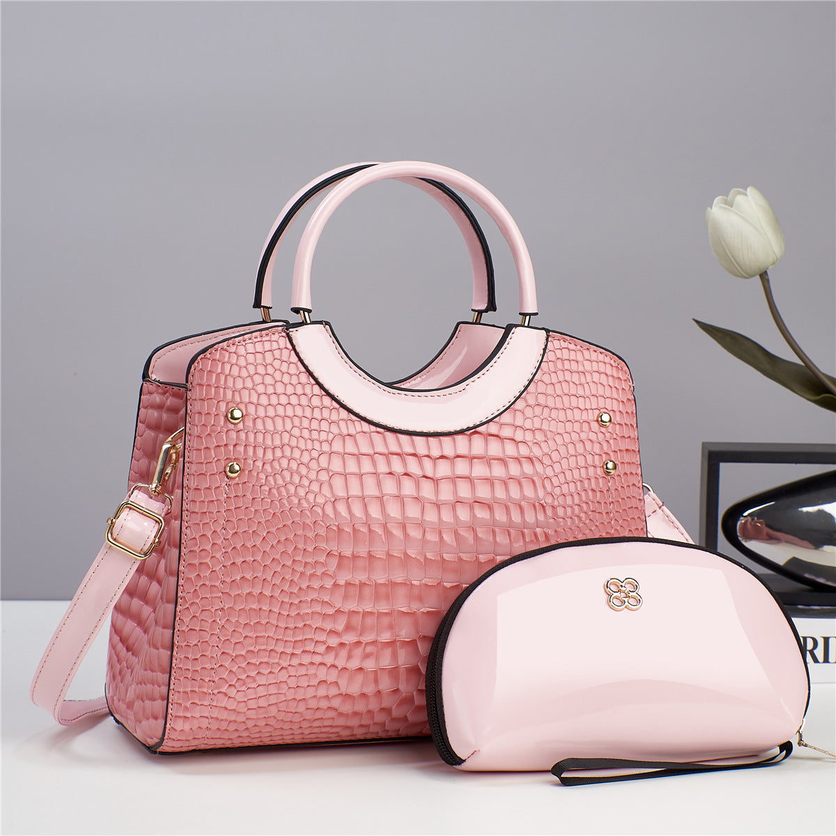 Snake Print Mother and Daughter Set — Bucket Bag